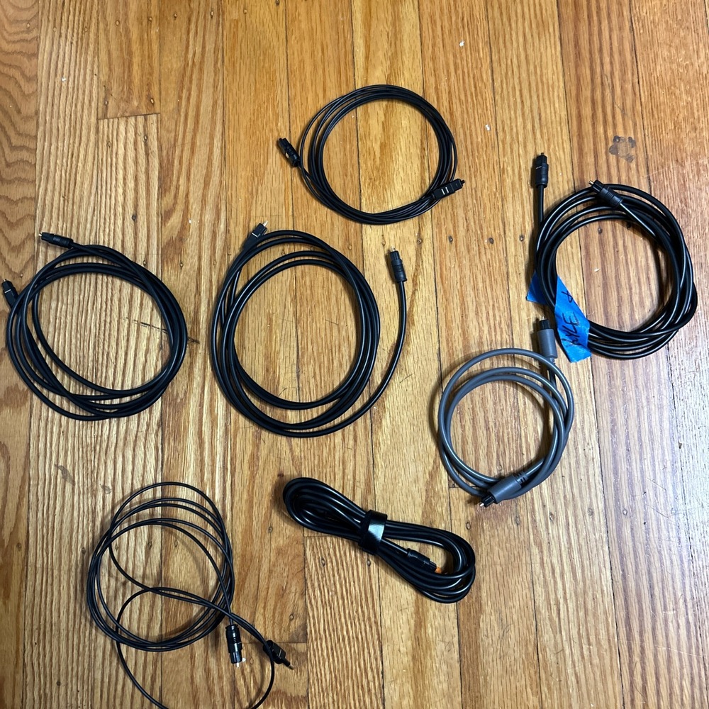 Lot of 7 Digital Optical Toslink Audio Cables Fiber Optic Home Theater Mixed